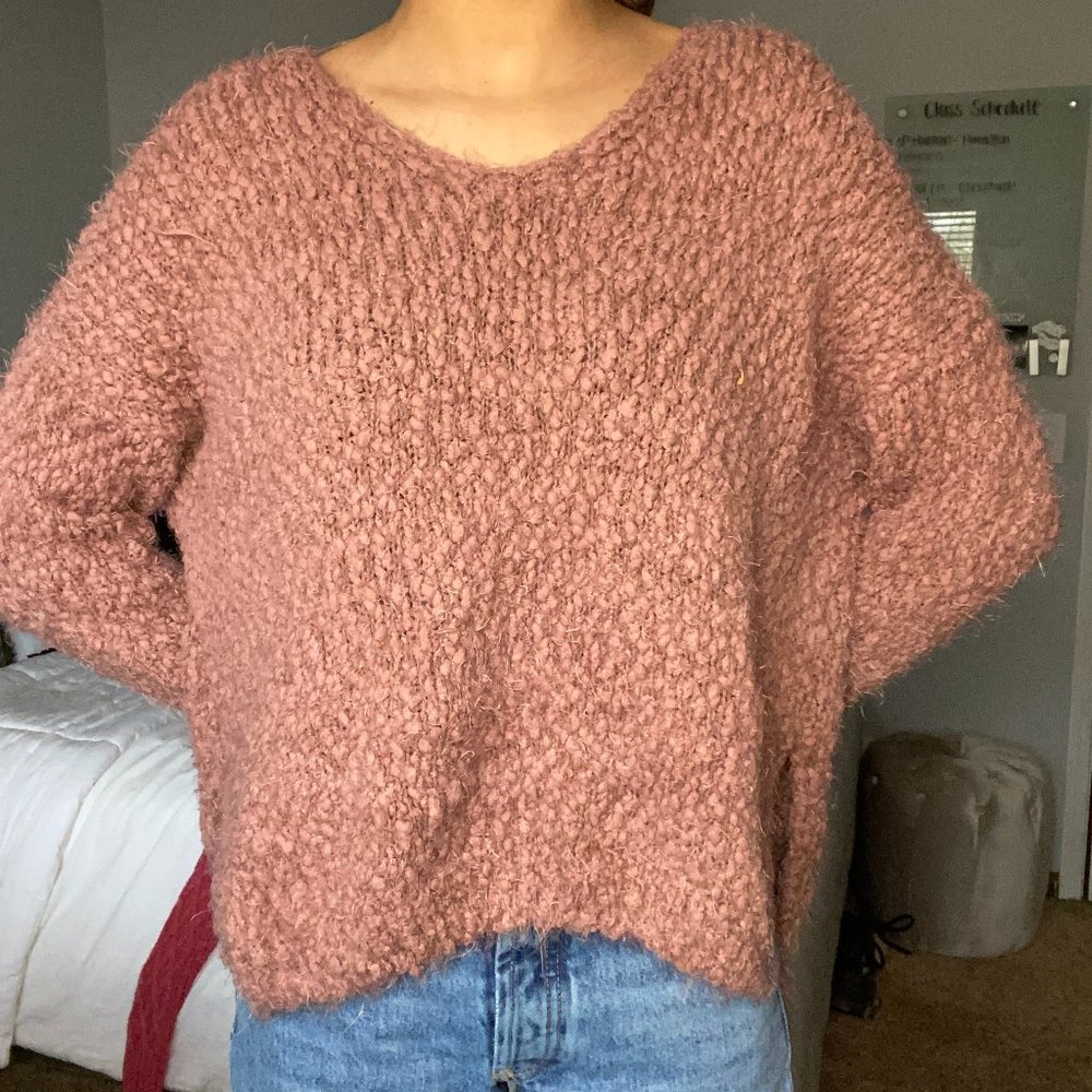 Pink Altar'd State V-Neck Sweater